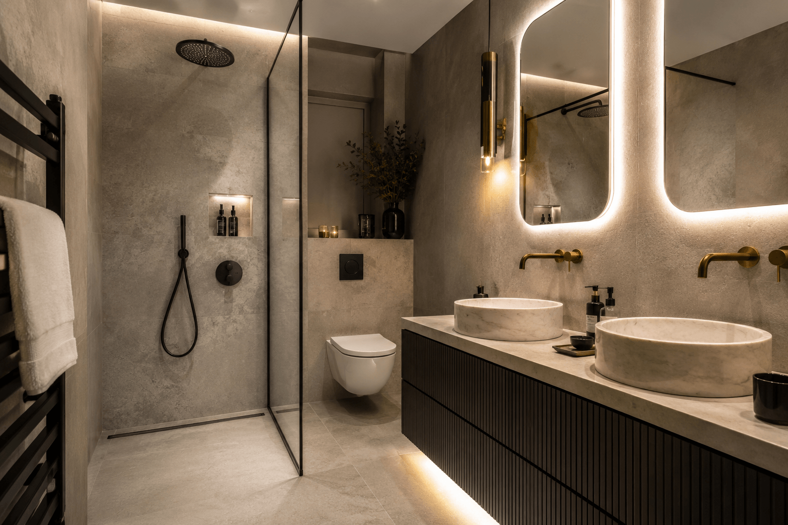 rénovation salle de bain Sèvres douche italienne haut de gamme N-TERRE