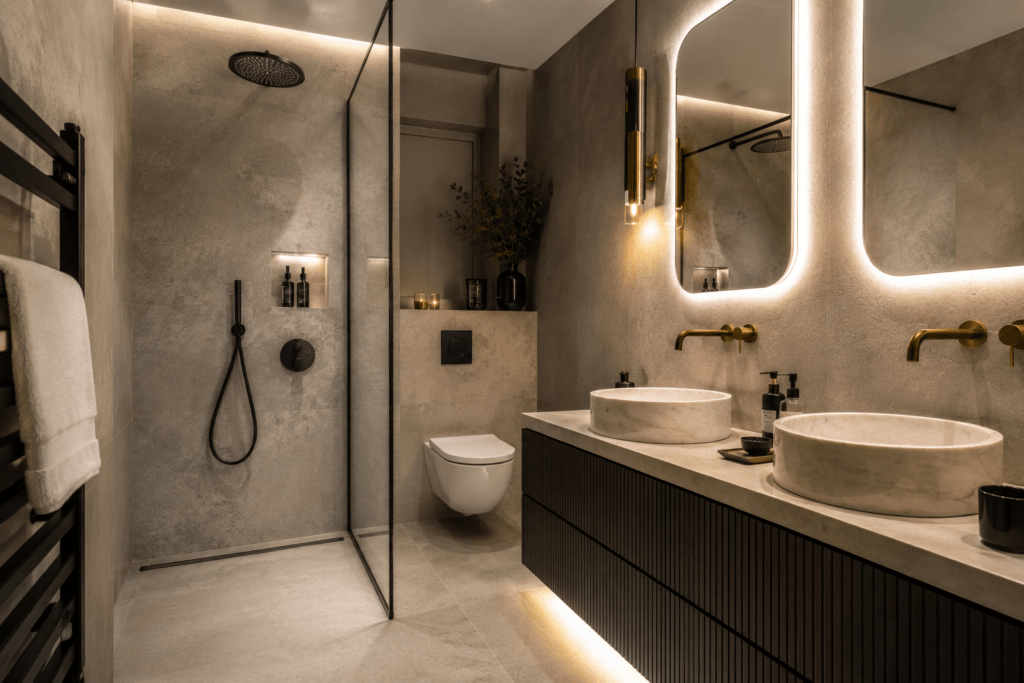 rénovation salle de bain Sèvres style prémium par N-TERRE